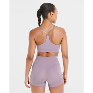 Soutien-gorge de sport mauve violet avec bretelles réglables dans le dos, décolleté en V, nouveau soutien-gorge de sport pour femmes adultes à fort impact, nouveauté - Product Image 2