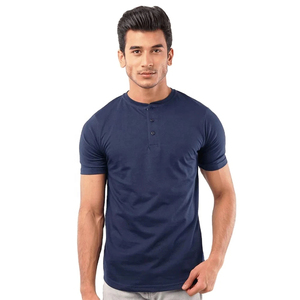 Men's <b>Short</b>-<b>Sleeve</b> Henley <b>Shirt</b> Lightweight Vintage Workwear O-Neck <b>Button</b>-<b>Up</b> 100% Cotton Breathable Quick Dry Casual T-<b>Shirts</b> - Product Image 1