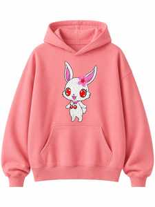 Sudadera con capucha unisex extragrande con bordado personalizado de gato, estilo urbano - Product Image 5