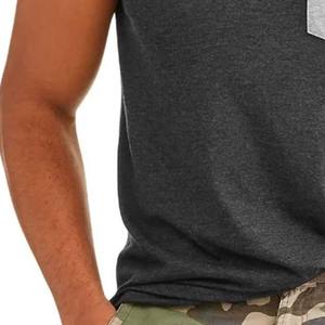 Camiseta sin mangas para hombre de ajuste cómodo hecha a medida OEM ODM servicio transpirable precio al por mayor contraste de color ligero camisetas sin mangas para hombre - Product Image 5