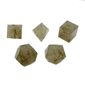 Ensemble de pierre de Quartz Tourmaline Feng Shui de haute qualité sculpté à la main cristal géométrie solides platoniques Collection de pierres naturelles sacrées - Product Image 4