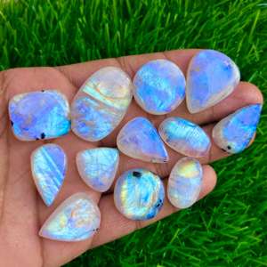 Natural White Rainbow Moonstone Crystal Beads All Size Mix Shape Loose Gemstones for Jewelry Pendant - Product Image 2