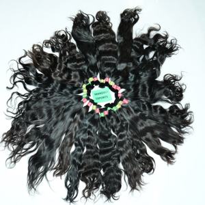 100% cuticule alignée en gros vierge noir vietnamien extensions de cheveux humains lâche vague naturelle profonde tissage en vrac du temple - Product Image 1