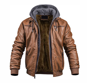 Vestes en cuir mince de qualité professionnelle avec capuche amovible 100% personnalisation OEM ODM Service processus de revêtement de tissu de toile - Product Image 5