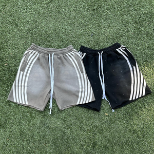 RAM Industry Men's Custom Sun Faded Acid Wash Stripe <b>Sweatpants</b> Casual Solid Pattern with Rhinestone <b>Shorts</b> - Product Image 6