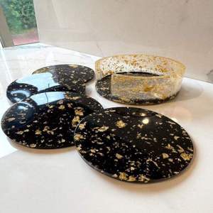 Juego de posavasos de resina hechos a mano con detalles florales incrustados esteras epoxi perfectas para sala de estar Mesa cocina y juegos de regalo - Product Image 6