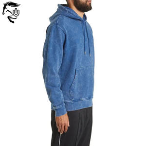 Vente en gros Sweats à capuche vintage 100% coton unisexe délavé à l'acide personnalisé Col à capuche à motif solide imprimé en tissu français pour hommes et femmes - Product Image 3