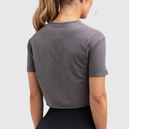 T-shirt court à manches courtes pour femme, style streetwear, tie-dye délavé, avec logo personnalisé et appliques estivales, haute qualité, pour le sport et la gym