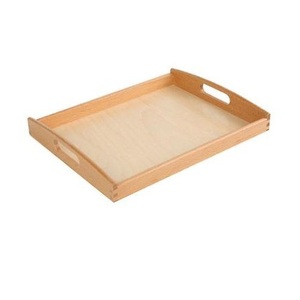 Plateau de service élégant en bois d'acacia artisanal en métal fait à la main plats et bols en bois multi-imprimés pour servir - Product Image 3