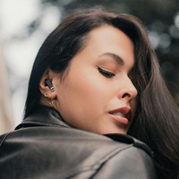 Digitome OEP-02 BT Earphone nirkabel hitam dengan In-Ear gaya dan mikrofon Tipe C earbud Headset Gaming