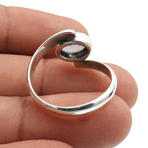 Bague en chalcédoine naturelle de forme ovale, faite à la main, en argent sterling 925 massif, bijoux bohèmes raffinés, vente en gros - Product Image 3