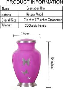 Engraved Aluminium Cremation <b>Urn</b> for Human Ashes Adult Male Female Pets <b>Cat</b> Dog <b>Urn</b> Large Burial Funeral <b>Urns</b> for Ashes (Pink) - Product Image 6