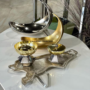 Métal en acier inoxydable plaqué or brillant avec plateau Brûleurs d'encens avec couvercle Fournitures de produits religieux de style arabe - Product Image 3
