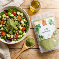 Poudre de chou frisé HALAL de qualité alimentaire en vrac, vente en gros, durée de conservation de 24 mois, superaliment pur