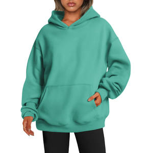 Sweat-shirt à capuche en coton Streetwear simple et ample pour femmes pull-over de grande taille pour femmes sweats à capuche imprimés personnalisés tricotés - Product Image 1