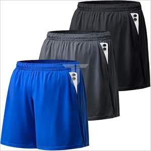 กางเกงขาสั้นผู้ชายสำหรับเล่นกีฬาแนวสตรีทเอวยางยืดแห้งเร็วมีกระเป๋าผ้าฝ้ายกันยับสีพื้น - Product Image 5