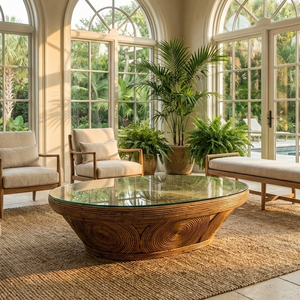 Table à manger d'extérieur en rotin - Design écologique, confortable et durable pour une utilisation dans les fermes et les hôtels - Product Image 1