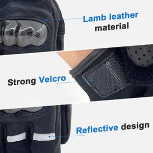 ถุงมือรถจักรยานยนต์สำหรับผู้ชายและผู้หญิงวัสดุหนังถุงมือแข่งรถมอเตอร์ไซด์ช่วงต่ำสำหรับกีฬาขี่จักรยานออกแบบโลโก้ได้ตามต้องการ - Product Image 4