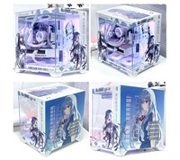 Boîtier d'ordinateur Mid-Tower personnalisé DIY Evangelion Ayanami Rei en métal, compatible avec système de refroidissement liquide 360, design 'Sea View Room', thème personnage d'anime