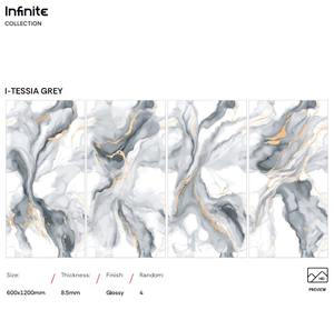 Carreaux muraux en porcelaine aspect pierre naturelle design moderne 600x1200, carreaux de marbre poli pleine masse émaillés pour hall, villa, école - Product Image 6