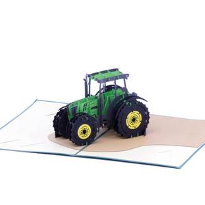3D pop up Card Tractor Handmade Greeting Card Transportation Pop up cards 3D Paper Craft 3D Greeting Card 3D Card Pop Up - Product Image 1