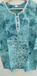 Haut imprimé femme avec motifs Fashion House col rond haut court brodé Kurti - Product Image 4