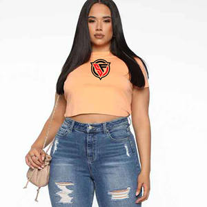 2025 été écologique femmes recadrée T-Shirt Sexy à manches courtes haut court pour les sports de gymnastique fabriqué au Pakistan - Product Image 2