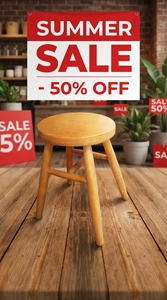 Best Sell Natural Solid Lightweight Comfortable Round <b>Stool</b> Painted Finish for Home Bedroom School Apartment Hotel Use - Product Image 4