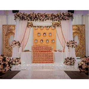 Anand Karaj-Decoración de escenario para eventos, escenario de ceremonia de boda, Punjabi tradicional, Lavan, escenario dorado, decoración de escenario de boda - Product Image 1