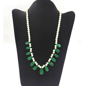 Collar de cuentas de perlas de ónix verde para mujer, gargantilla de cuentas hechas a mano Bohemia, collar de la suerte, cuentas coloridas, joyería de playa para mujer - Product Image 5