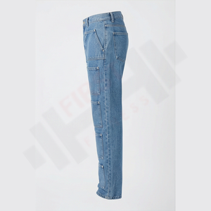 Pantalones Vaqueros Anchos de Mezclilla Vintage para Hombre, de Alta Calidad, Estilo Y2K, Corte Regular, Desgastados, Estilo Hip Hop, de Peso Medio, con Botones, Lavables - Product Image 3