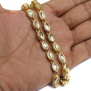 สร้อยคอเมินาการี คันดัน คาดี ชุบทอง 10K ขนาด 7x10 มม. จาก Beadsnfashion ประดับด้วยลูกปัดสีทองอร่าม  งานศิลปะ  อะไหล่เครื่องประดับ - Product Image 1