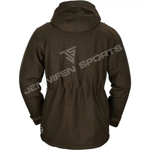 Chaqueta de caza de alta calidad con tela de carcasa de capucha 100% cuero sintético, bolsillos delanteros con cierre de cremallera forro interior de poliéster - Product Image 2