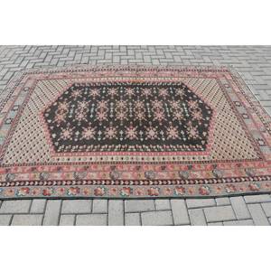 พรมขนสัตว์ตุรกีแบบ9.1ft สีเบจสีน้ำตาลคลาสสิก5.8ชิ้นดีไซน์แบบเย็บปะติดปะต่อกันสำหรับห้องนั่งเล่นทางเข้าหรือด้านหลังเป็นยางข้างเตียง - Product Image 3