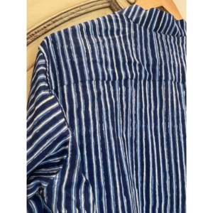 Men's Casual Striped Shirt 100% Cotton Breathable Poplin Fabric Yarn Dyed Indigo Business Shirts for Autumn - Product Image 2