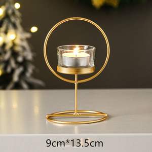 Portavelas de metal con estilo, perfecto para la decoración de bodas y el arreglo romántico de velas de mesa de comedor - Product Image 6