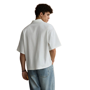 Men's Summer Casual <b>Patchwork</b> Short Sleeve <b>Shirt</b> Loose Fit Colorblock Lapel Collar Woven Button Up Streetwear - Product Image 4
