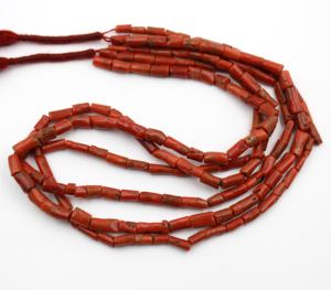 Perles de tube en corail rouge italien naturel de 16 pouces pour la fabrication de bijoux, perles de pierre pour la fabrication de bijoux, qualité supérieure, prix de gros - Product Image 1