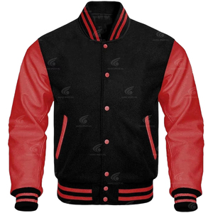 Veste de baseball de qualité supérieure fabriquée par un fabricant professionnel, hiver, 100% cuir véritable, manches personnalisées, patchs, col de baseball - Product Image 1