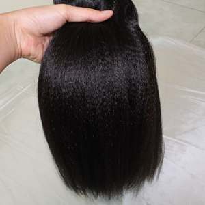 High Quality Yaki <b>Kinky</b> Straight Machine <b>Hair</b> Weft 100% Human <b>Hair</b> Bundles , <b>Hair</b> <b>Extensions</b> for Black Women - Product Image 6