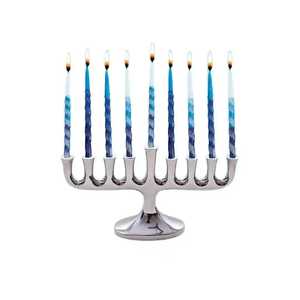 Bougeoirs Menorah au design personnalisé SH, élégants pots en métal argenté, prix de gros bas pour les coupes à huile de Noël - Product Image 1