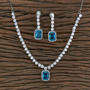 ชุดสร้อยคอพร้อมแผ่นชุบโรเดียม427543เครื่องประดับแฟชั่นเทียมขายส่งในอินเดีย - Product Image 2