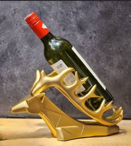 Porte-bouteilles et support à vin en fer de luxe en forme de renne, écologique pour les mariages, les fêtes et le rangement dans les bars - Product Image 2