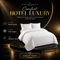 Draps de lit d'hôtel écologiques personnalisés 5 étoiles de luxe 100% coton blanc 40S 1cm rayé 250TC
