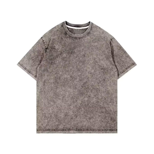 Gran tamaño Vintage ácido lavado Camiseta 100% algodón personalizado al por mayor gimnasio en blanco Ringer diseño para hombres Casual estilo Vintage - Product Image 2