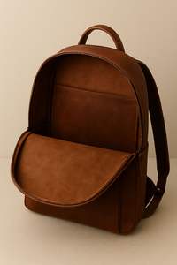 Sac à boucle en cuir véritable marron classique pour l'école, le collège et l'usage quotidien, sac de voyage - Product Image 2