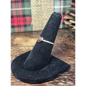 Handmade Navajo Sterling <b>Silver</b> <b>Statement</b> <b>Ring</b> Geometric Gemstone and Coral Mediation Jewelry for Everyday Wear - Product Image 4