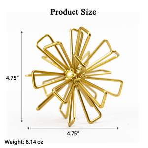 Sphère décorative en métal, ornement de table moderne en fer triangulaire - Product Image 5