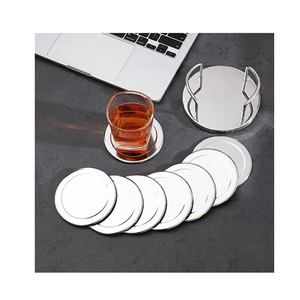Dessous de verre design en aluminium Vaisselle de restaurant Dessous de verre décoratifs en aluminium couleur argent pour Offre Spéciale - Product Image 3