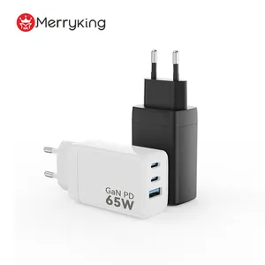 मैकबुक प्रो/एयर के लिए 65W यूएसबी सी वॉल चार्जर मल्टीपोर्ट - पीडी 3.0 3-पोर्ट फास्ट कॉम्पैक्ट फोल्डेबल GaN चार्जर